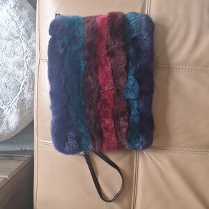 Alice & Olivia Multicolor Faux Fur Clutch